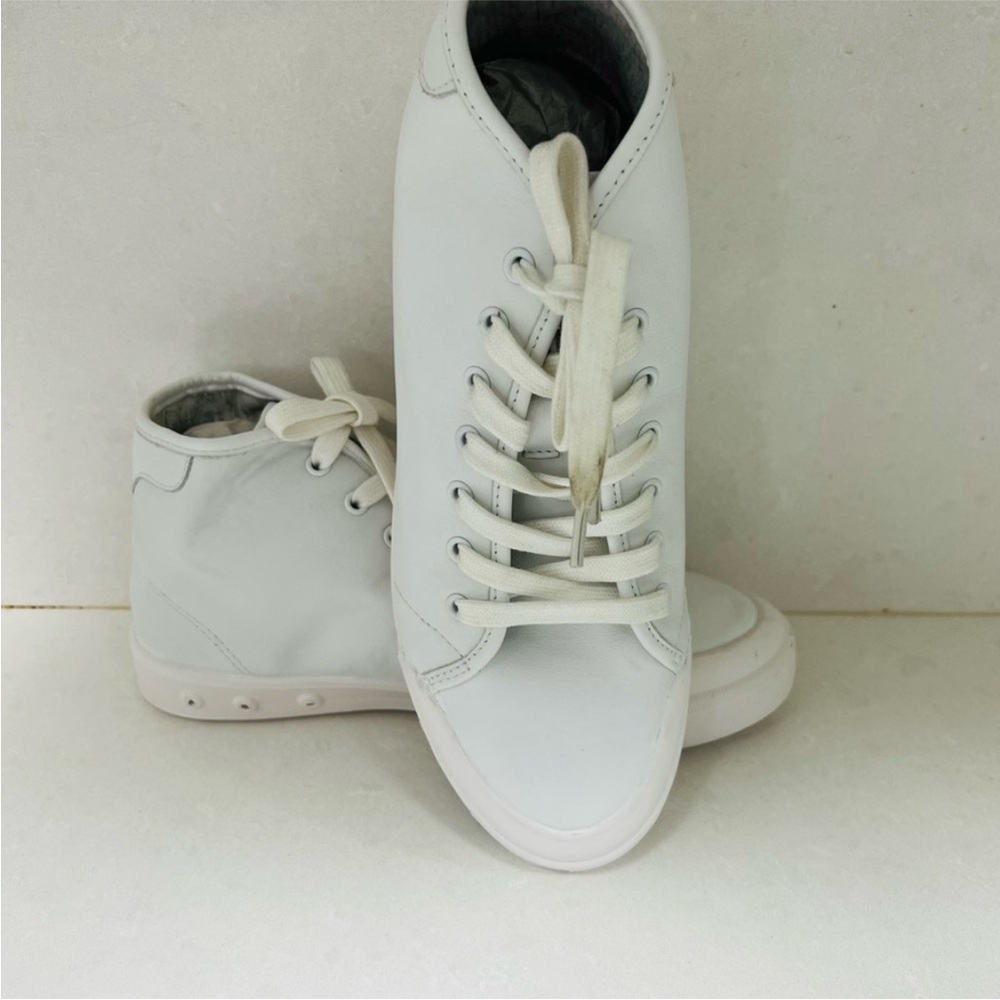 NWT rag & bone Standard Issue High Top Leather Sneakers White. Size 8/38 - Picture 4 of 9